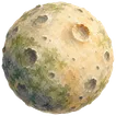布滿坑洞的米黃色水彩星球