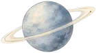 有一圈淡色星環的藍灰色水彩星球
